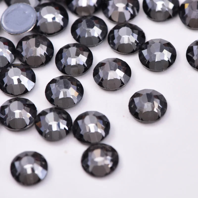 Set de diamantes de imitación de fijación en caliente de 1440 piezas – Piedras de cristal brillante de base plana para decoración de uñas, ropa y manualidades