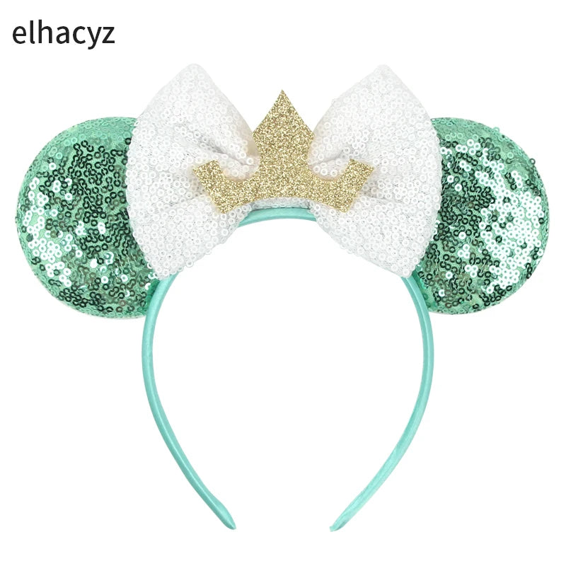Diadema con Orejas de Rana de la Princesa Tiana – Diadema con Lazo y Corona Inspirada en Disney para Mujeres y Niñas | Accesorios para el Pelo de Festival y Niños