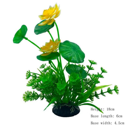 Artificial Underwater Aquarium Plants – Plastic Aquatic Fake Shrubs & Green Water Grass for Fish Tank Landscaping, Realistic Simulated Decor