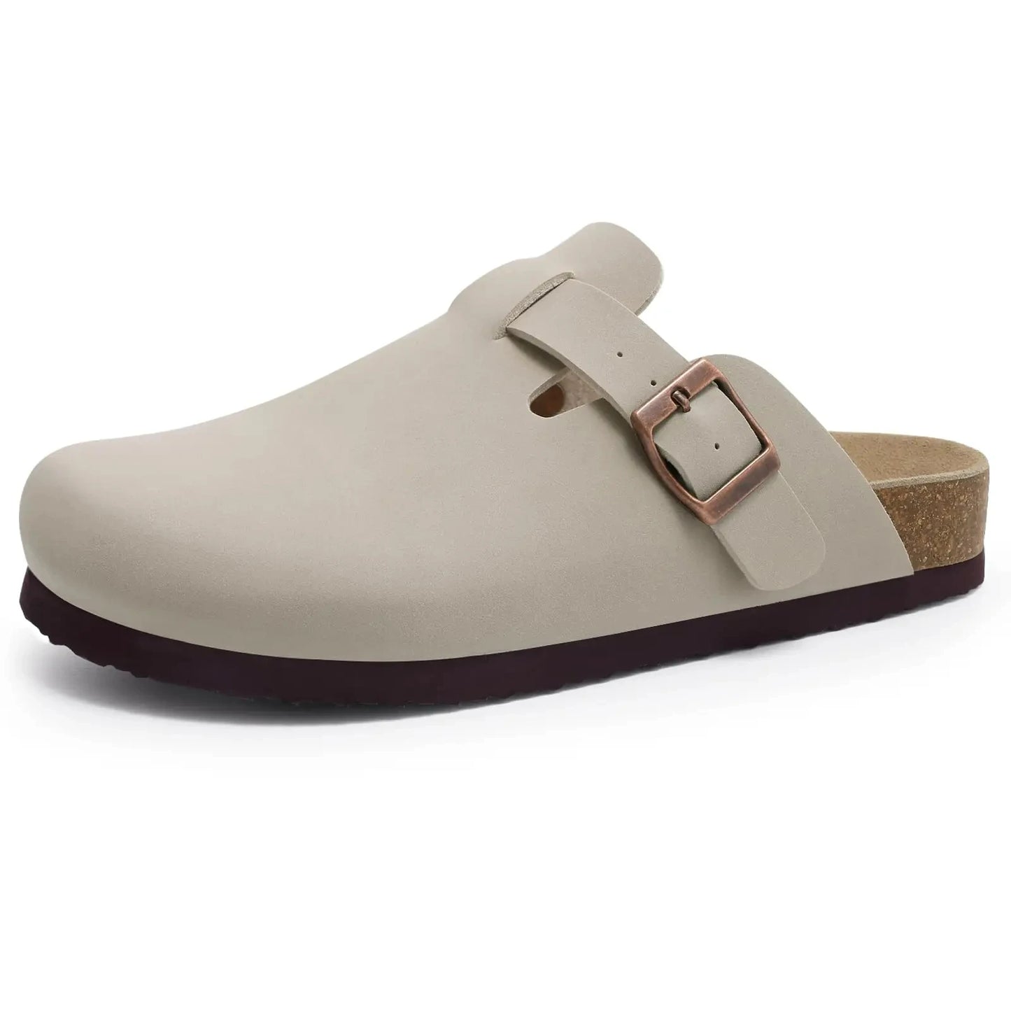Zuecos de ante Crestar Cork – Zapatillas tipo mules unisex antideslizantes con soporte para el arco del pie