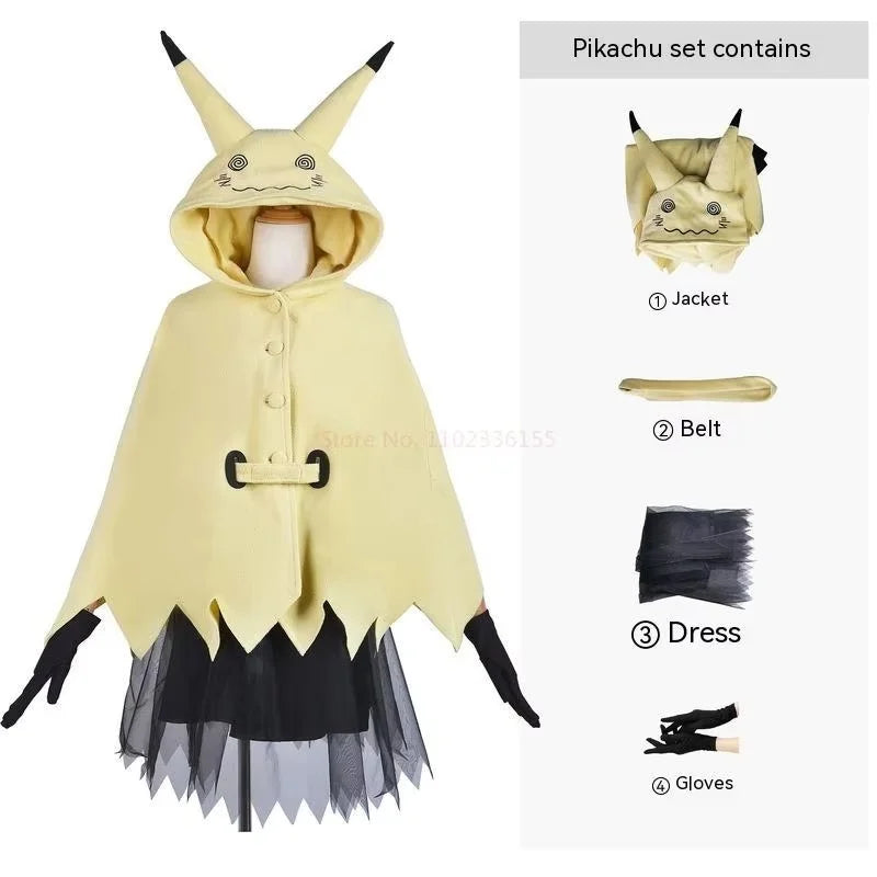 Mimikyu Anime Cosplay Costume – Women’s Dress-Up Outfit for Halloween, Comic-Con & Carnival (Complete Coser Prop Set, Adult Size)