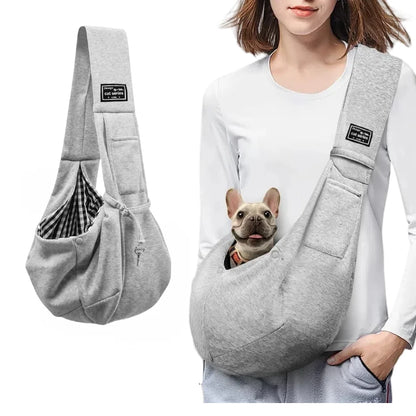 Cotton Pet Carrier Sling Bag Comfortable Crossbody Shoulder Bag for Cats & Small Dogs Outdoor Travel Carrier