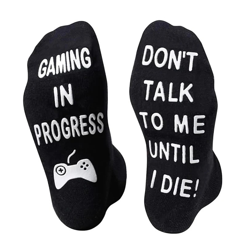 Funny Gaming Socks for Men & Boys – “Gaming in Process” Novelty Video Game Socks, Gamer Gift Idea