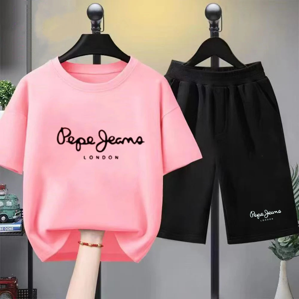 Kids 2-Piece T-Shirt & Shorts Set Casual Summer Outfit for Boys & Girls 3–12 Years