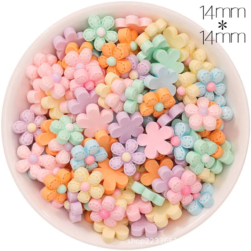 30/300pcs Mini Breloques en Résine Bonbon Fleur Amour – Mignons Accessoires de Bricolage pour Nail Art, Barrettes à Cheveux, Scrapbooking, Bijoux Faits Main et Projets Créatifs pour Enfants