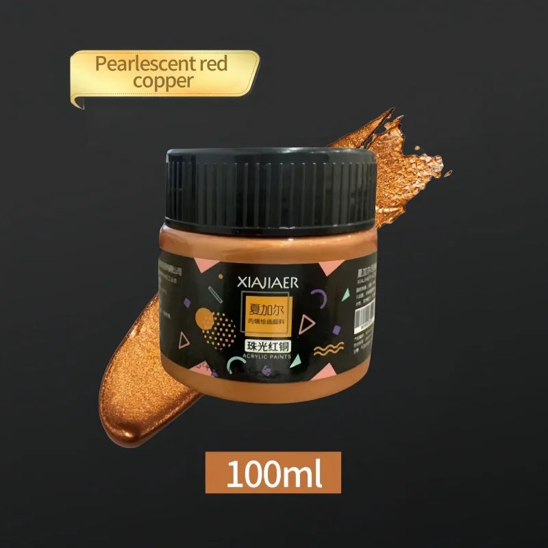 Metallic Acrylic Paint Pigment – Gold, Silver & Bronze Pearlescent (100ml / 300ml) for Painting & Art Projects