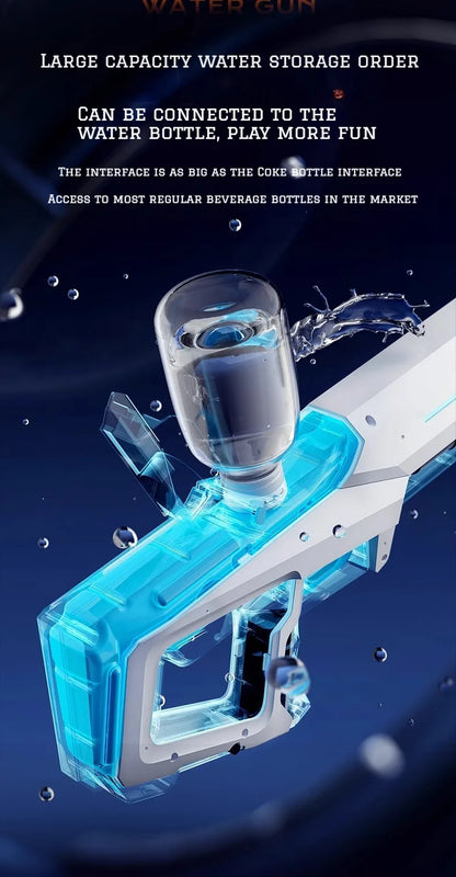 Pistola de Agua Eléctrica para Niños y Adultos – Lanza de Agua Automática de Alta Presión para la Playa, Piscina y Diversión de Verano