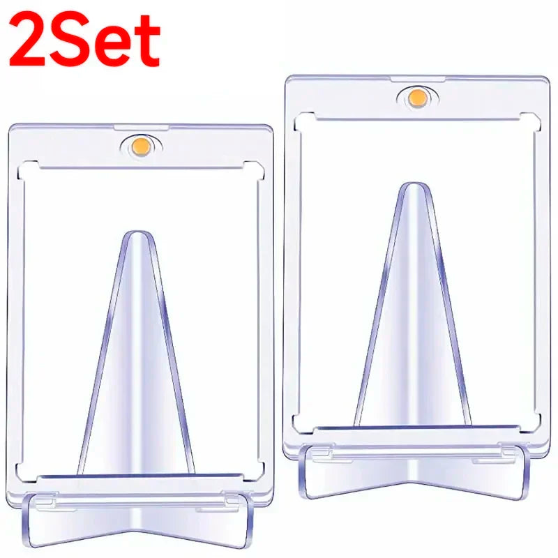Ensemble de supports pour cartes à collectionner Pokémon – Présentoir magnétique triangulaire en acrylique avec protection étanche pour cartes de collection