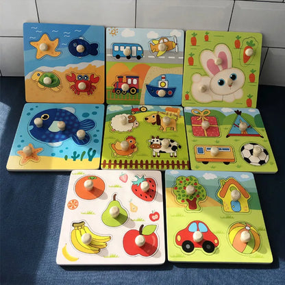 Jouet de puzzle en bois Montessori pour bébé – Jeu d'apprentissage éducatif pour les tout-petits de 1 à 3 ans, activité de développement cérébral d'association de formes pour enfants, cadeau d'anniversaire et jouet d'apprentissage précoce