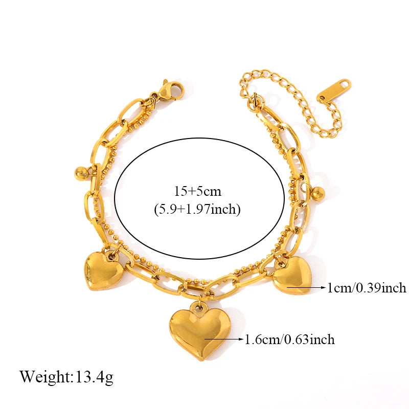 Pulsera de acero inoxidable 316L con dijes de estrellas de mar, luna y estrellas doradas – Cadena de muñeca moderna para mujer, regalo de joyería para fiestas
