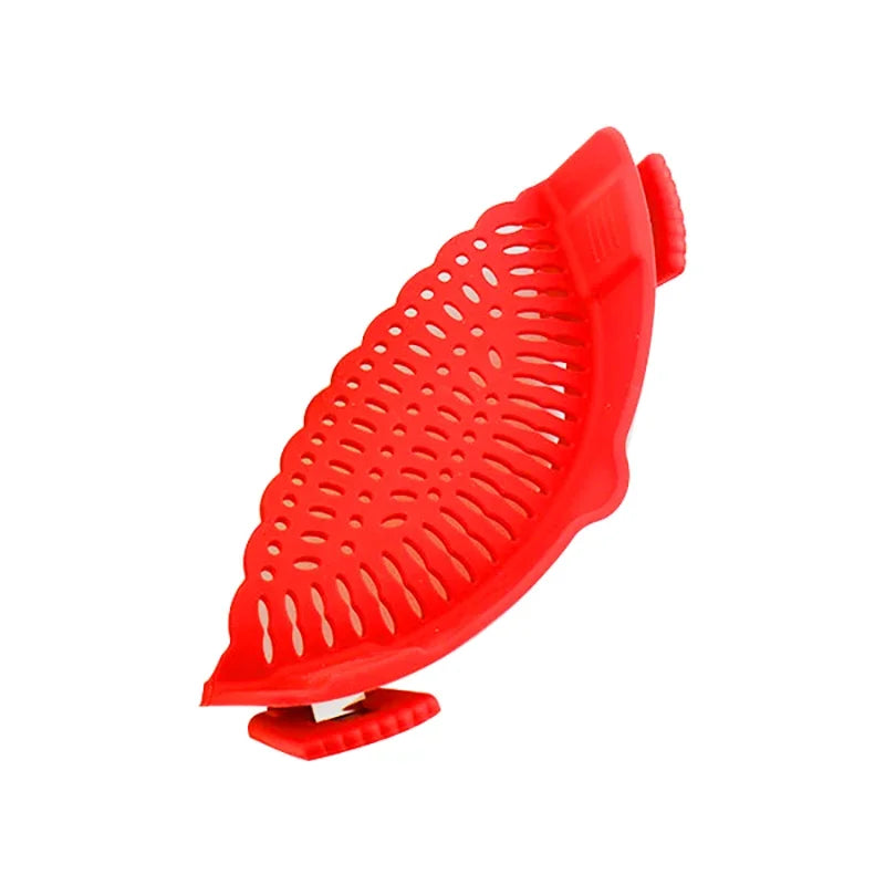 Universal Silicone Clip-On Pot Strainer – Food-Grade Anti-Spill Pasta Colander with Secure Pan Attachment, Reusable Fruit & Vegetable Drainer
