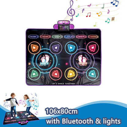 Kids Electronic Dance Mat – Double Player Music Dance Pad with 9 Levels Educational Toy