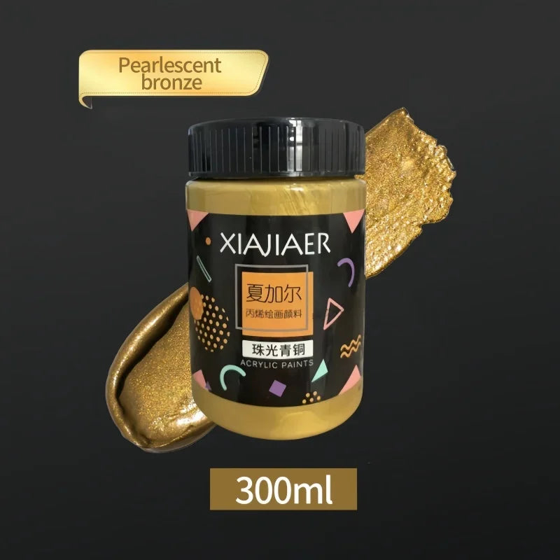 Metallic Acrylic Paint Pigment – Gold, Silver & Bronze Pearlescent (100ml / 300ml) for Painting & Art Projects