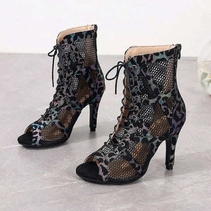 Sandalias de baile latino de punta abierta para mujer – Zapatos de salón de tacón alto, cómodos tacones de baile ajustables para salsa y fiesta (tallas hasta la 43)