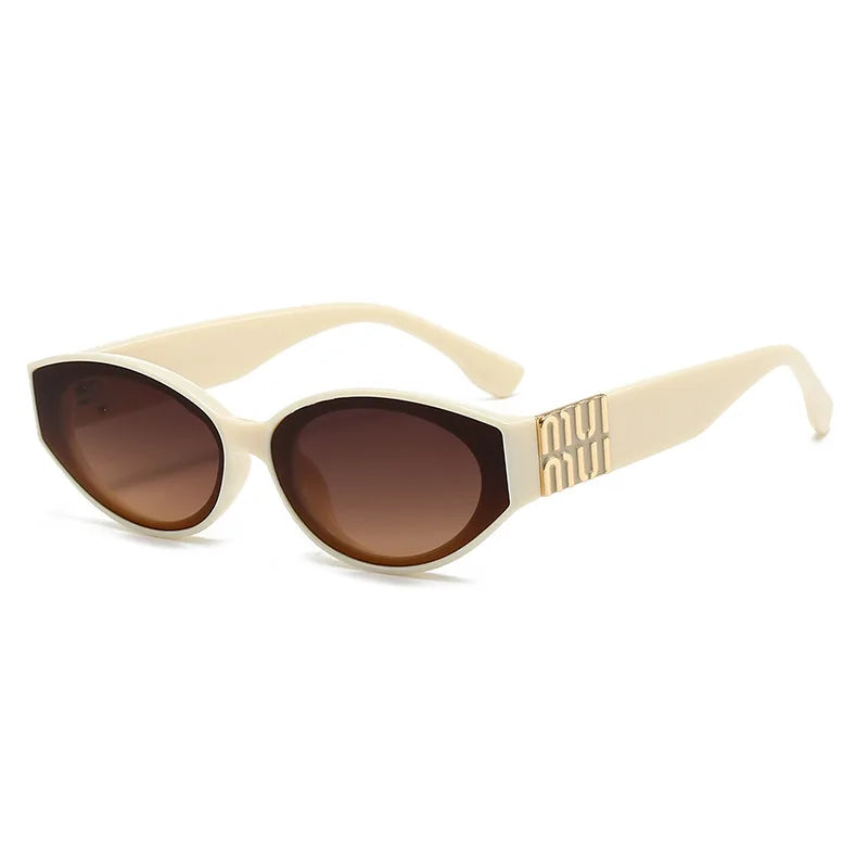 Luxury Glamour Sunglasses Men Women Oval UV400 Minimalist Fashion Brand Unisex Stylish Shades Sun Glasses