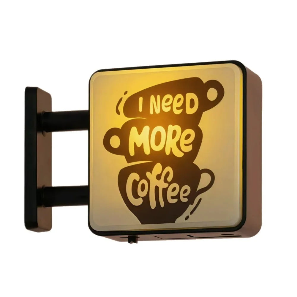 Retro Coffee Shop Fridge Magnet – Glowing Miniature Coffee Corner Magnetic Ornament for Home Décor