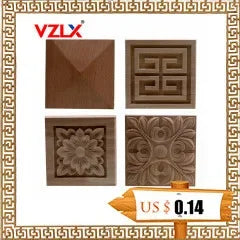 Appliques décoratives en bois moulé – Boiseries murales sculptées pour meubles, armoires, coins et décoration intérieure