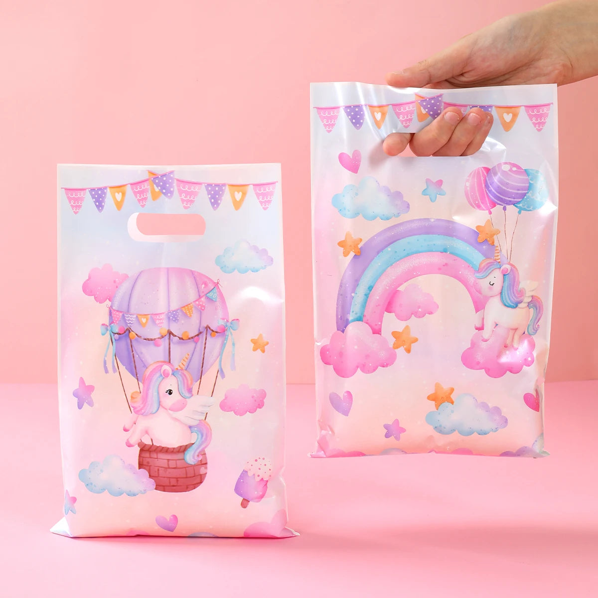 10/25/50 unidades Bolsas de Regalo de Unicornio para Dulces – Lindas Bolsas de Mano para Recuerdos de Fiesta, Decoraciones de Cumpleaños, Baby Showers, Regalos para Niños y Artículos de Celebración