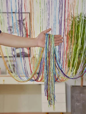 Cortina decorativa de hilos – Separador de ambientes con borlas para puertas, ventanas y decoración del hogar