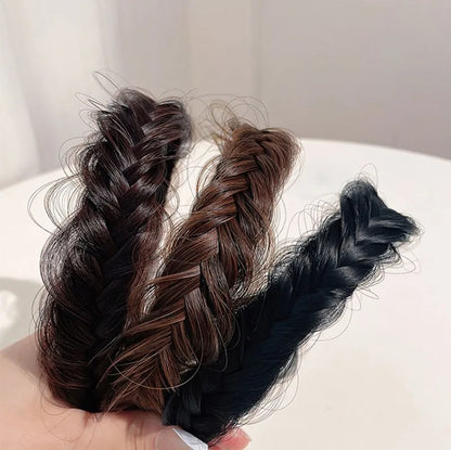 Diadema Bohemio Trenzado Sintético para Mujer Banda de Pelo Elástica para Fiestas y Cosplay