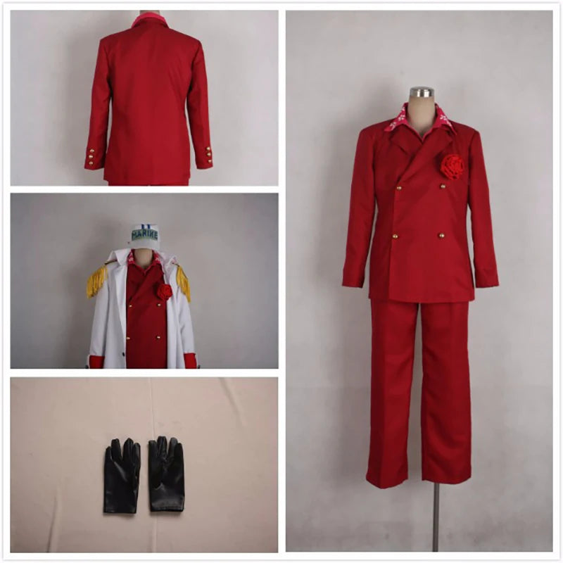 One Piece Navy Admiral Cosplay Costume Set – Akainu, Kizaru & Sengoku Inspired Justice Uniform Suit for Halloween & Roleplay