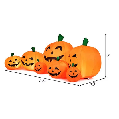 2.4M Large Halloween Inflatable Ghost Decoration – Ghost Holding Pumpkin Street Sign, Trick or Treat Yard & Party Decor