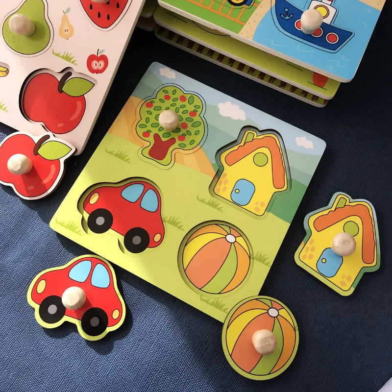 Jouet de puzzle en bois Montessori pour bébé – Jeu d'apprentissage éducatif pour les tout-petits de 1 à 3 ans, activité de développement cérébral d'association de formes pour enfants, cadeau d'anniversaire et jouet d'apprentissage précoce
