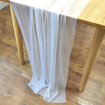 Camino de mesa de gasa - Decoración de arco de boda de tela de seda transparente | Decoración de mesa bohemia para cumpleaños y eventos