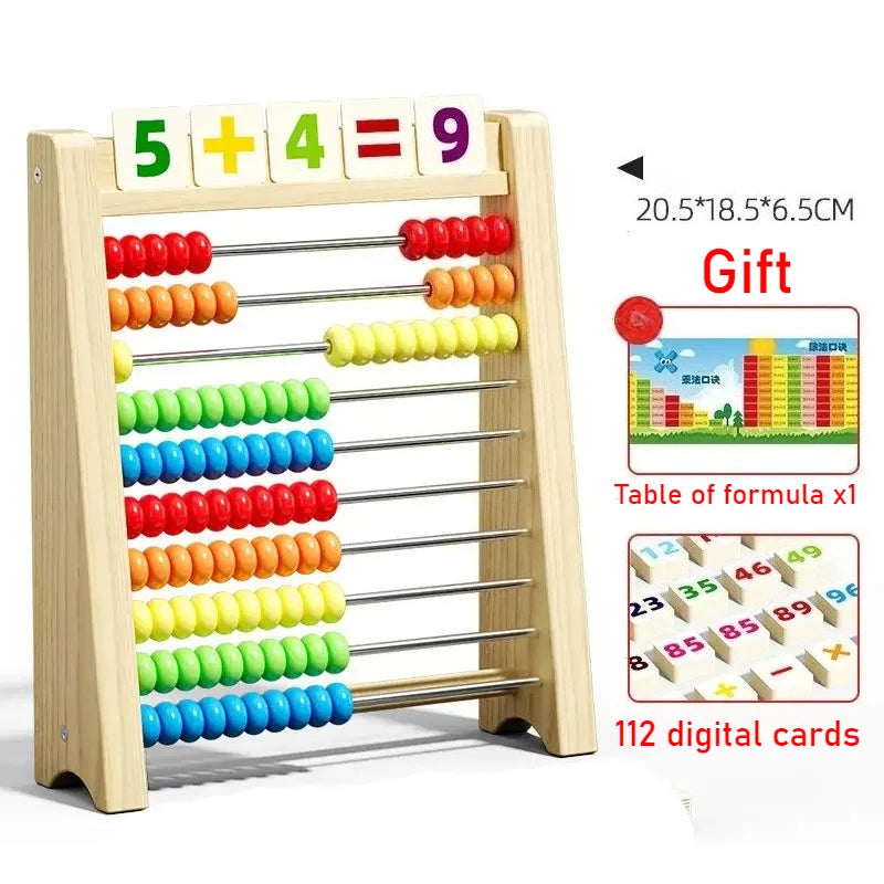 Classic Wooden Counting Toy – 100 Beads Montessori Abacus, Preschool Math Learning Toy, Number Arithmetic Practice Board, Early Education Gift for Toddlers