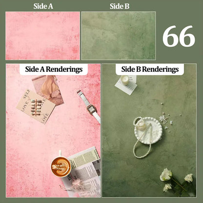 Double-Sided Wood Grain & Marble Photography Backdrop Board 57 × 87 cm – Waterproof Photo Background for Product Photography