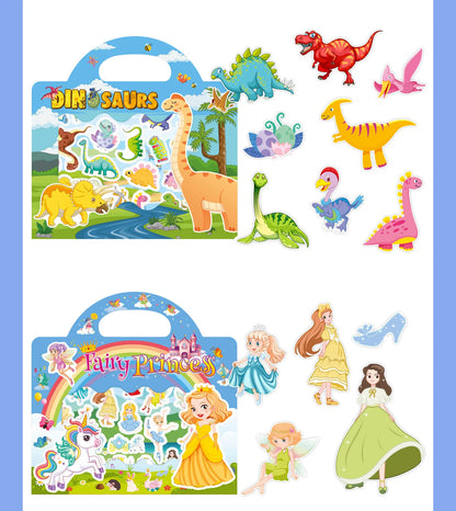 Kids Reusable Scene Sticker Book – DIY Cartoon Animal Puzzle Sticker Game, Early Learning Cognition Toy, Creative Educational Activity Gift for Children