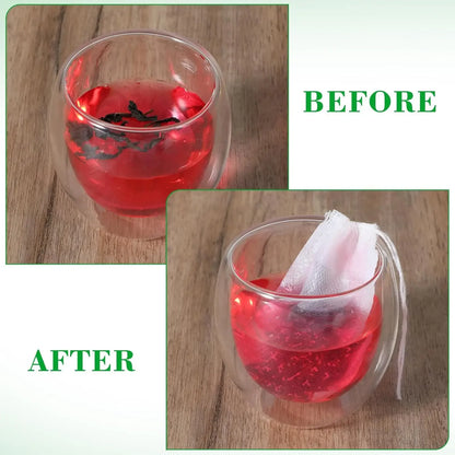 100-1000pcs Disposable Tea Filter Bags – Nonwoven Drawstring Tea Strainer Bags, Single Use Loose Leaf Tea Bags for Coffee, Herbs, Spices & Kitchen Brewing Accessories