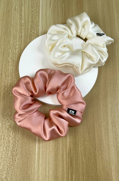 Goma para el pelo 100% seda Mulberry – 19 Momme, elástico grande para mujeres y niñas | Accesorio de lujo de seda para coleta