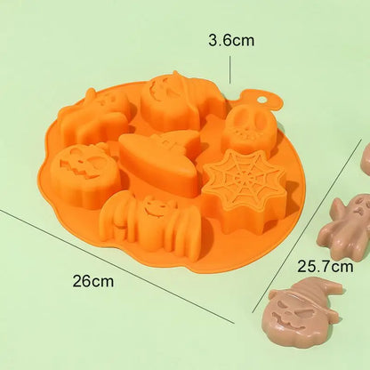 Halloween Pumpkin Silicone Mold – Skull, Bat & Spider Baking Mold for Cakes, Cookies, Candy & Desserts, DIY Trick-or-Treat Party Decor