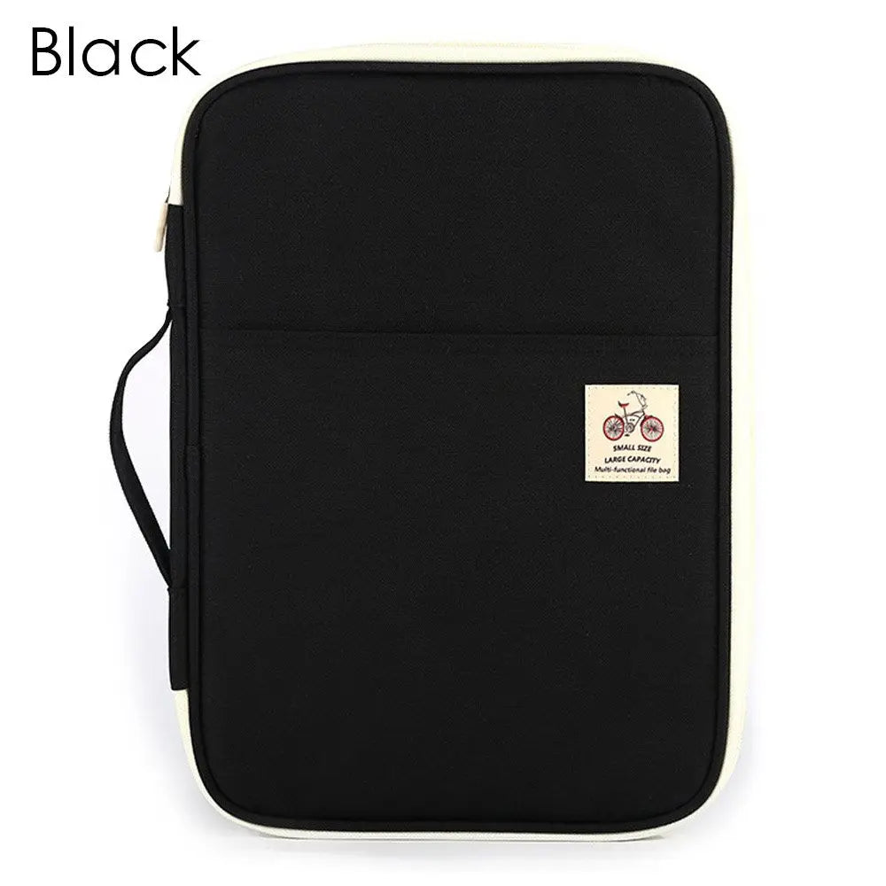 A4 Zipper Portfolio Folder – Travel Conference Document Case & Multifunction File Organizer Bag