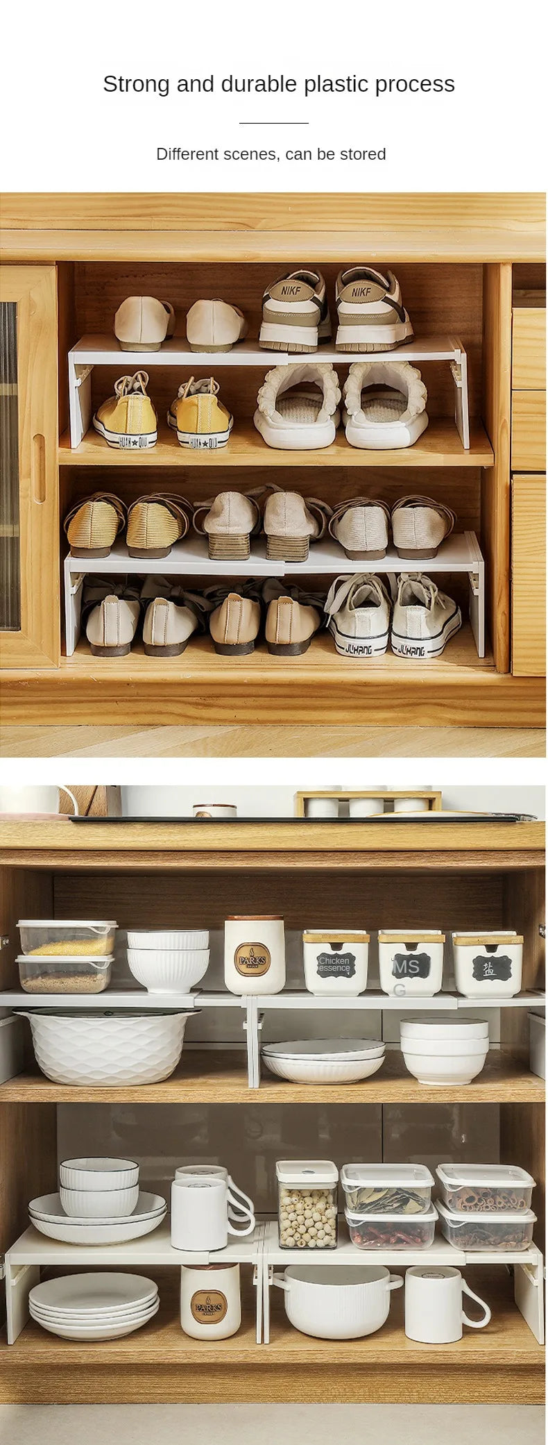 Estante Organizador Expandible para Gabinete de Cocina – Estante Ajustable para Especias y Platos