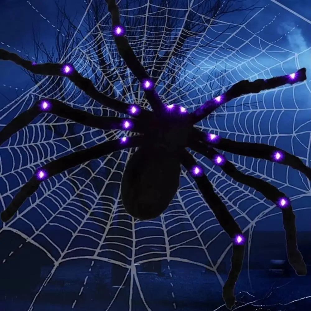 5M 250 LED Halloween Spider Web Lights – Waterproof 8-Mode Spider Net String Lights with Giant Scary Spider for Party Decor