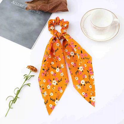 Korean Dots Scrunchie Hair Tie – Long Scarf Ponytail Elastic Hair Band for Women | Sweet Fashion Hair Accessories