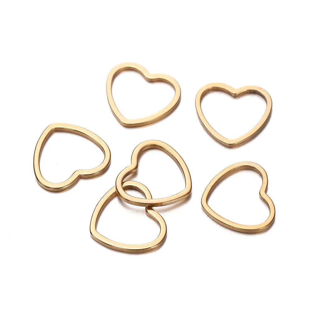 10 breloques géométriques creuses en acier inoxydable pour bijoux – Connecteurs de pendentif pour boucles d'oreilles, colliers et fabrication de bijoux