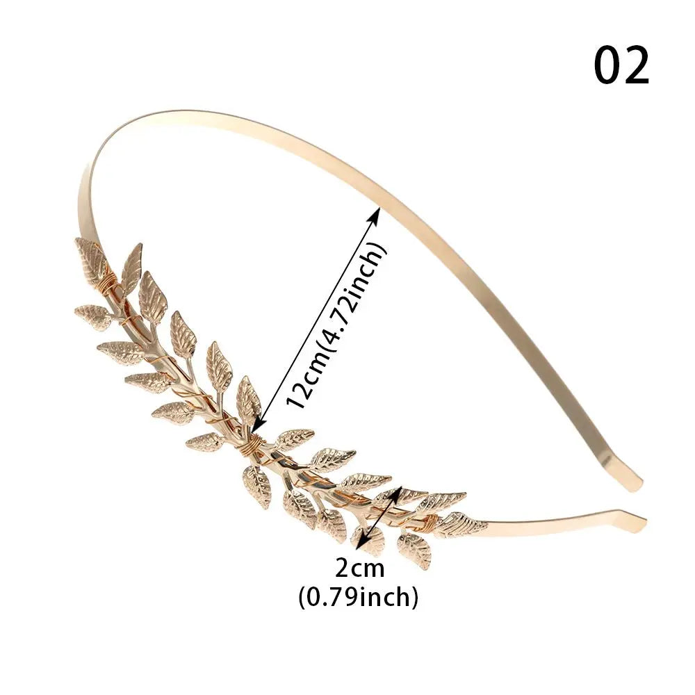 Vintage Gold Leaf Bridal Headband – Roman Greek Goddess Wedding Tiara Crown Hair Accessory for Women