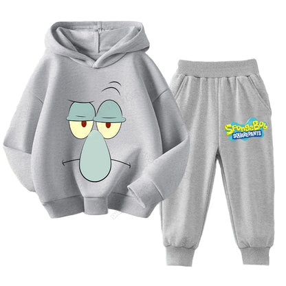 SpongeBob Kids Sportswear Set – Patrick Star Hoodie & Sweatpants Outfit for Boys and Girls