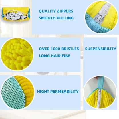 Shoe Washing Machine Bag with Cleaning Brush Set - Durable Reusable Laundry Bag for Sneakers, Running Shoes & Delicates (1, 2 or 4 Pack)