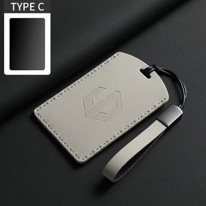 Funda protectora de cuero genuino para llave de coche LEAPMOTOR B01, C10, C11 y C16 – Kit prémium de protección de mando a distancia y tarjeta llave