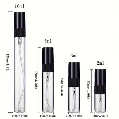 Set de 30 Botellas Pulverizadoras de Vidrio con Accesorios – Mini Botellas de Perfume Rellenables de 2/3/5/10ml con Embudo, Jeringa, Herramienta Cuentagotas y Popote para Fragancias, Aceites Esenciales y Cosméticos Caseros