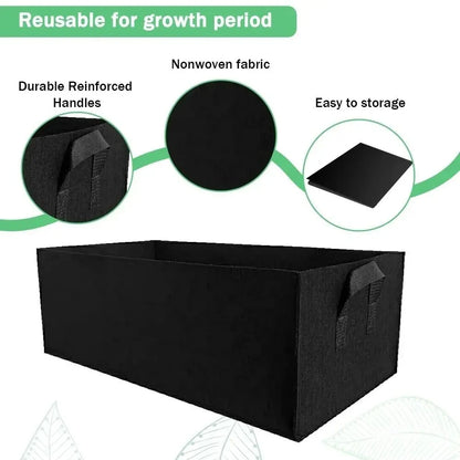 Sac de culture carré en feutre – Conteneur de croissance en tissu non tissé pour légumes, fleurs, herbes et plantation de jardin, sac jardinière surélevée réutilisable