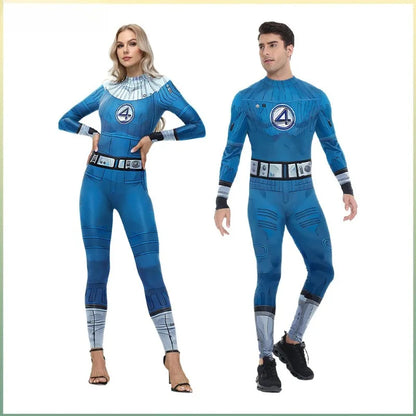 Fantastic Four Cosplay Bodysuit – Susan / Reed Richards Zentai Jumpsuit (Halloween Catsuit Costume)