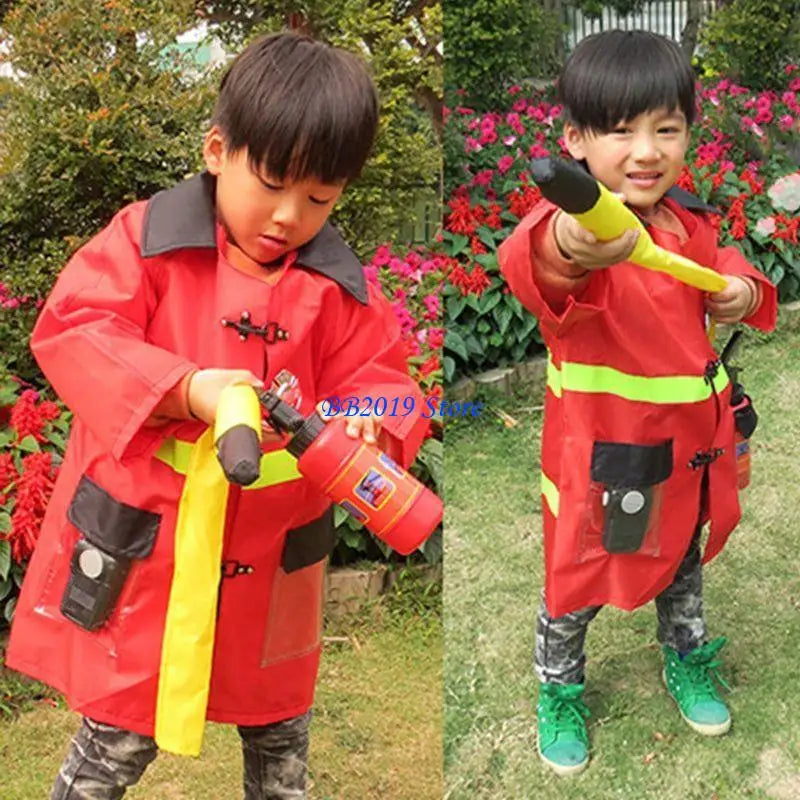 Kids Firefighter & Policeman Cosplay Costume – Career Pretend Play Uniform for Halloween Dress-Up & Role Play