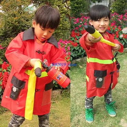 Kids Firefighter & Policeman Cosplay Costume – Career Pretend Play Uniform for Halloween Dress-Up & Role Play