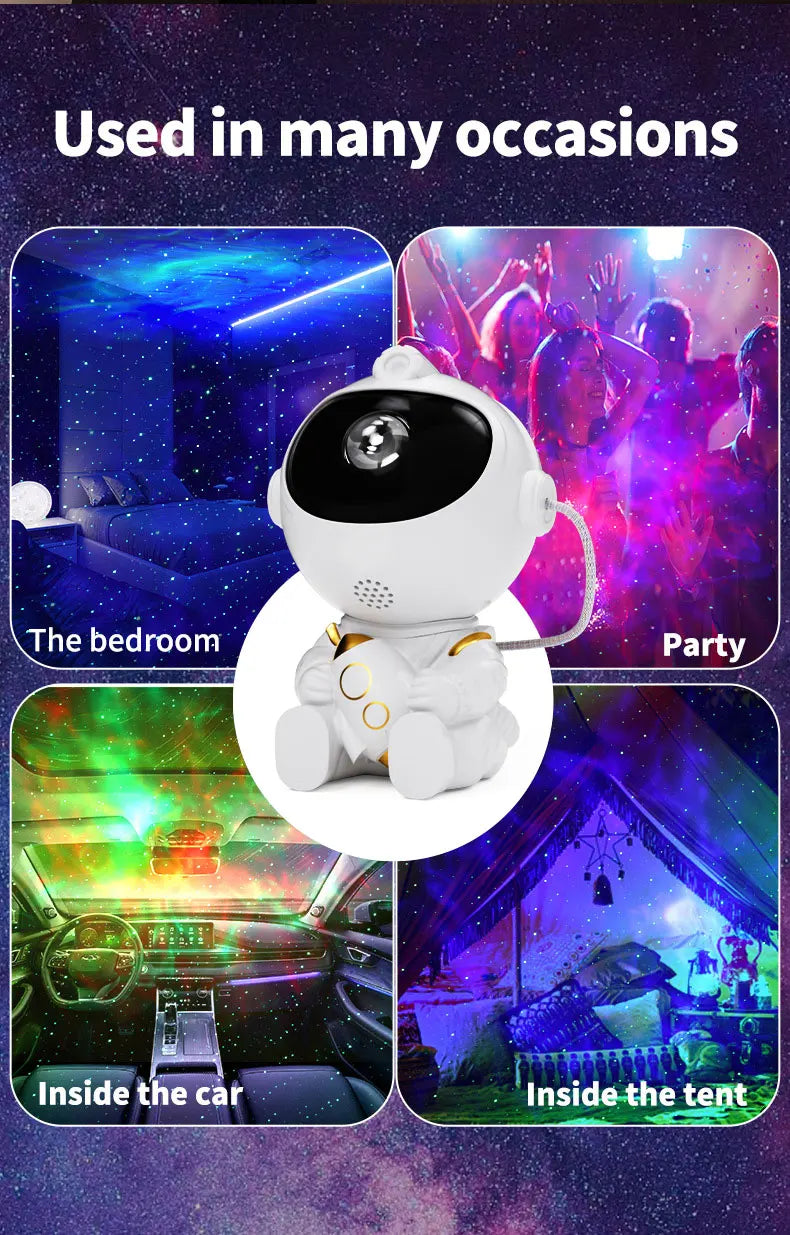 Astronaut Galaxy Projector Night Light – LED Starry Sky Lamp for Bedroom Decor, Kids Gift & Relaxing Atmosphere