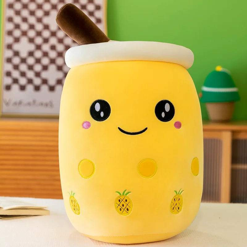 Giant Bubble Tea Plush Pillow – 22–70cm Squishy Milk Tea Boba Stuffed Toy Fruit Drink Bottle Decor Gift